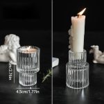 Bougeoir en verre transparent au look rétro pour vos bougies