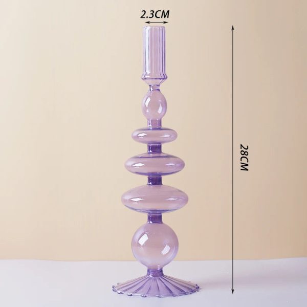 Bougeoir en verre violet pour une touche de couleur