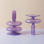 Bougeoir en verre violet pour intérieur chic