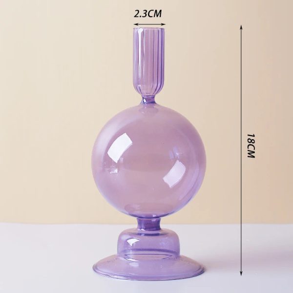 Design contemporain : bougeoir en verre violet