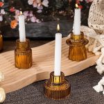 Bougeoirs élégants en verre pour ambiance chaleureuse