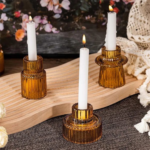Bougeoirs élégants en verre pour ambiance chaleureuse
