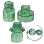 Set de bougeoirs en verre au design rétro