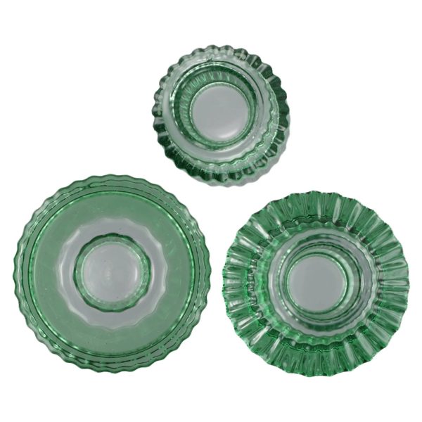 Décoration vintage : bougeoirs en verre par lot de 3