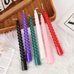 Bougie Torsade Colorée - Pack de 4