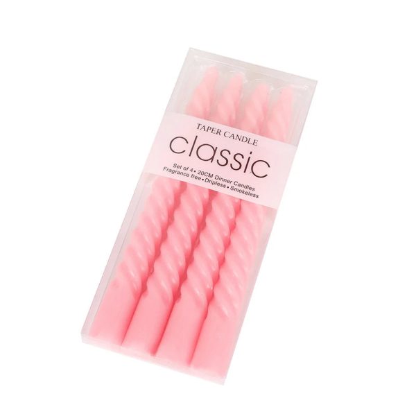 Bougies torsadées colorées - Ensemble de quatre