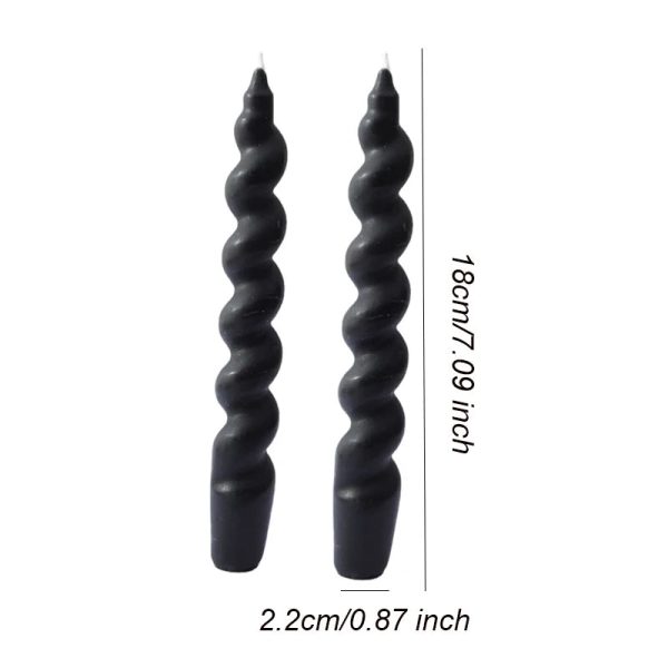 Bougies colorées en torsade, touche artistique