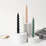 Set de bougies torsadées pastel, ambiance douce