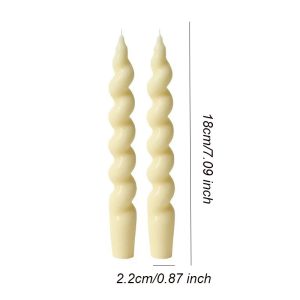 Bougies colorées torsadées en duo, style original