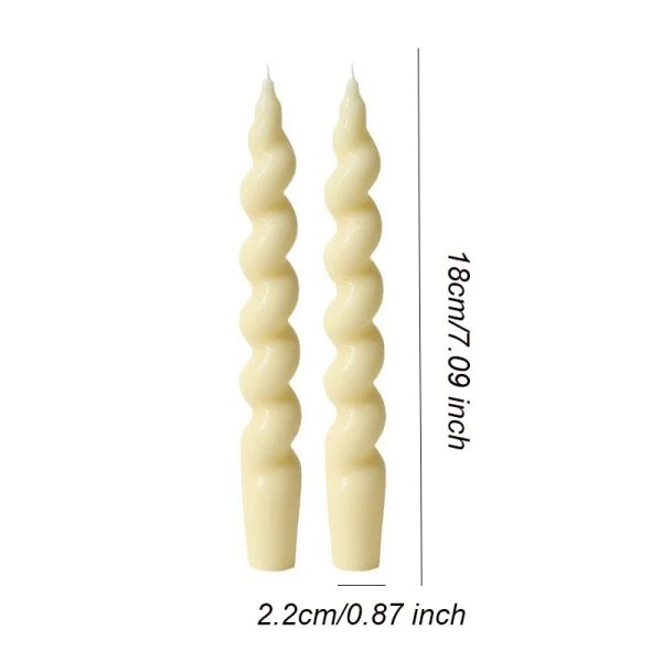 Bougies colorées torsadées en duo, style original