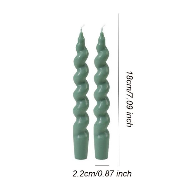 Bougies décoratives torsadées, teintes pastel