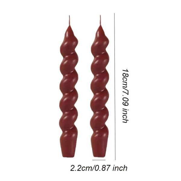 Duo de bougies torsadées, nuances pastel