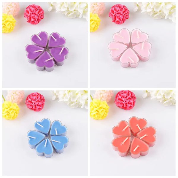 Bougies colorées en forme de cœur - ambiance chaleureuse assurée