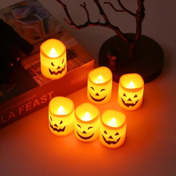 Bougies Halloween LED, ambiance citrouille et festive