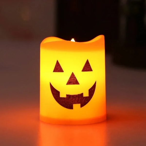 Bougies décoratives Halloween, style citrouille lumineux