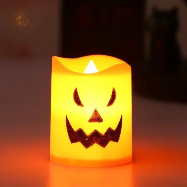 Pack de bougies LED citrouille pour fête d'Halloween