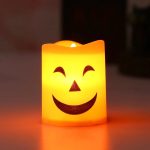 Accessoires Halloween : 6 bougies LED en forme de citrouille