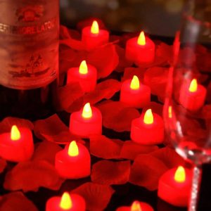 Ensemble de 24 bougies LED cœur pour ambiance romantique