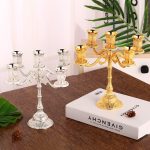 Candélabre décoratif 5 branches, finition argentée raffinée