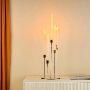 Luxe candélabre 5 branches avec design sophistiqué
