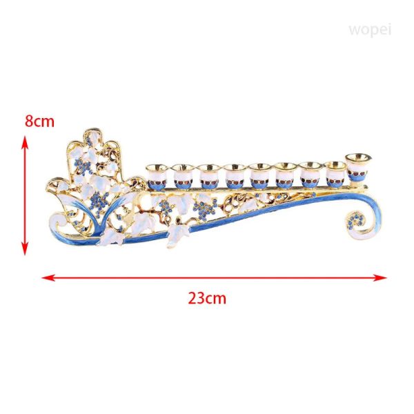 Accessoire Hanoukka : candélabre 9 bougies décoratif