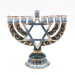 Candélabre 9 branches Etoile de David pour Hanoukkia