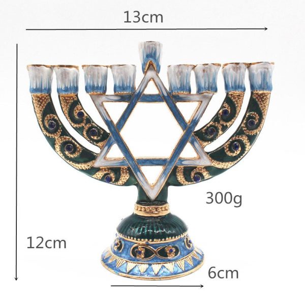 Candélabre traditionnel 9 branches avec étoile de David