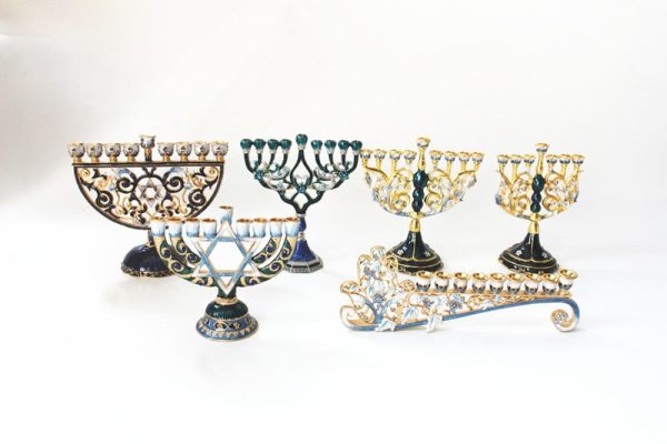 Hanoukkia 9 branches décoratif avec symbole de la foi