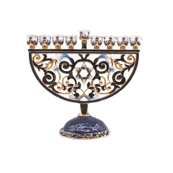 Candélabre 9 branches Hanoukkia traditionnel