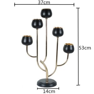 Accessoire déco candélabre 5 branches, ambiance raffinée