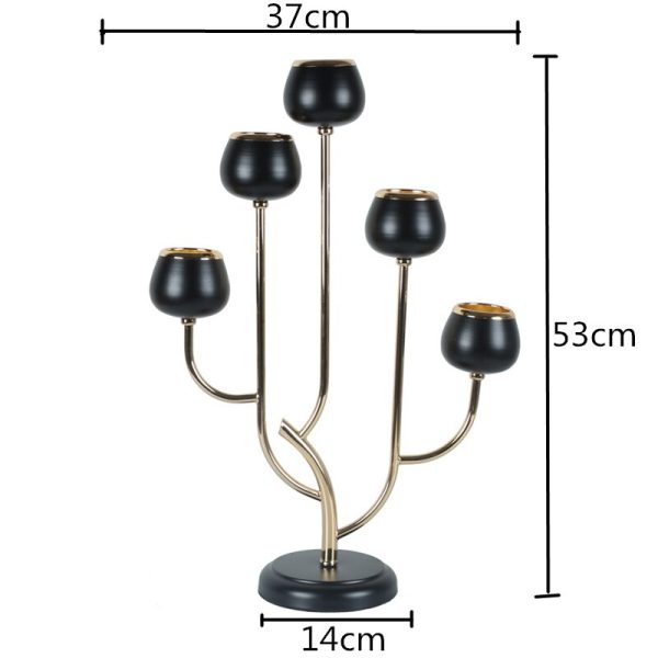 Accessoire déco candélabre 5 branches, ambiance raffinée