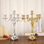 Candélabre doré avec 5 branches élégantes