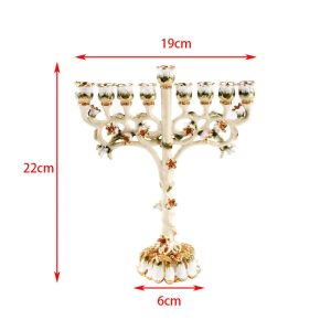 Candelabrum beige traditionnel à 9 branches pour célébration