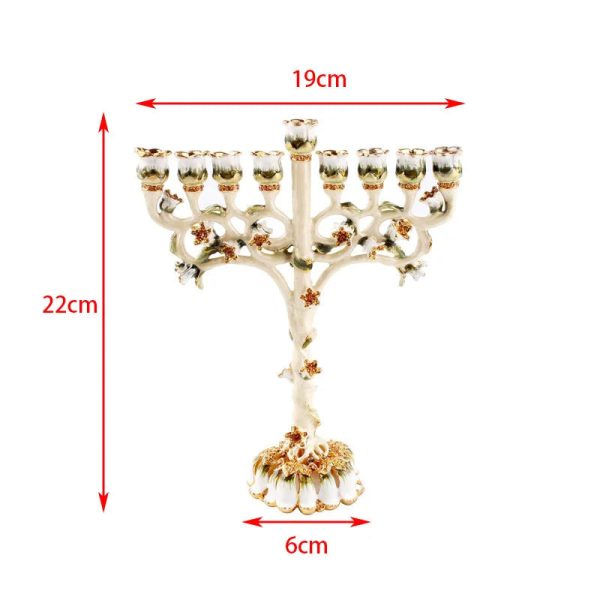 Candelabrum beige traditionnel à 9 branches pour célébration