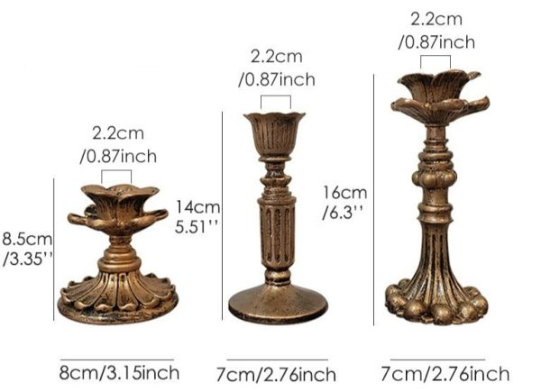 Bougeoir doré, style antique pour éclairage décoratif