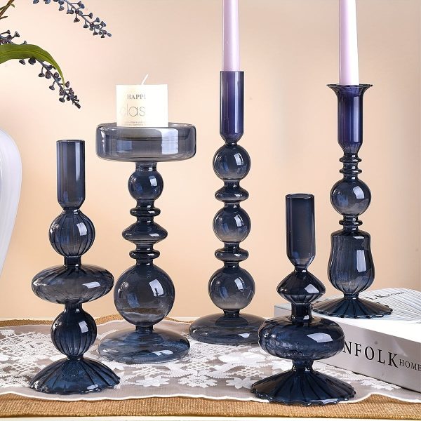 Chandelier en verre bleu pétrole