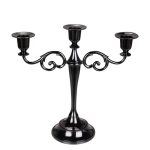 Éclairage élégant avec chandelier noir à 3 branches