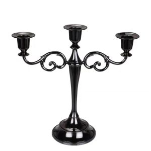 Éclairage élégant avec chandelier noir à 3 branches