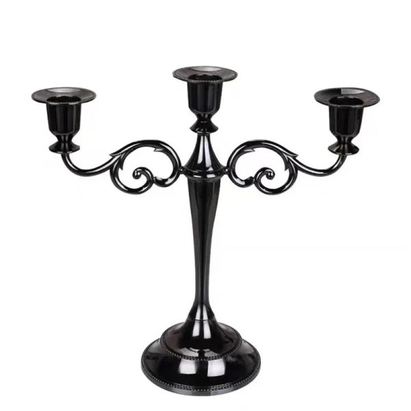 Éclairage élégant avec chandelier noir à 3 branches