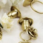 Bougeoir or fleuri pour éclairage décoratif