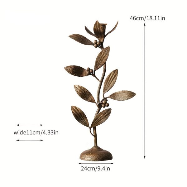 Chandelier végétal doré en fer forgé pour décor chic