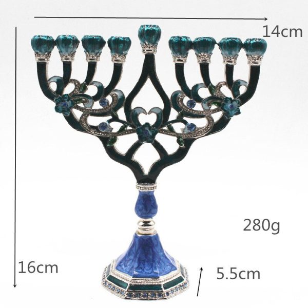 Hanouka chandelier bleu, pièce maîtresse festive et symbolique