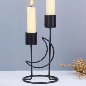 Chandelier 2 branches noir au design moderne et épuré