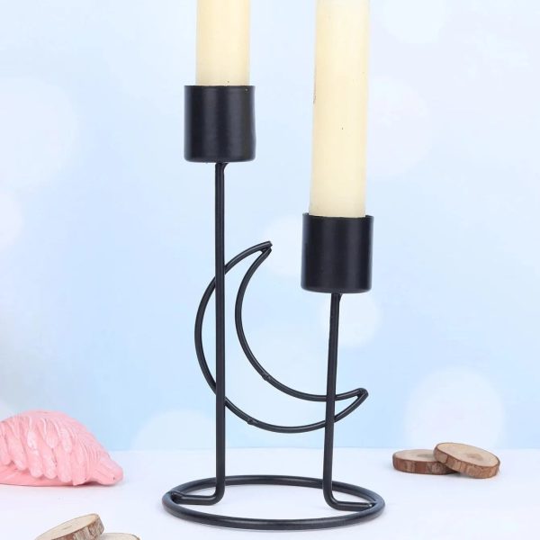 Lune chandelier 2 bougies, accessoire décoratif chic