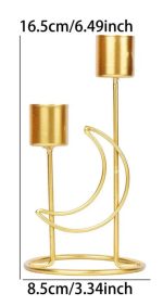 Éclairage stylé avec le chandelier Lune 2 bougies noir