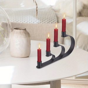 Chandelier Noir 4 Bougies élégant pour décoration intérieure