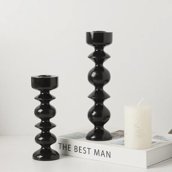 Chandelier en bois noir, pièce maîtresse moderne