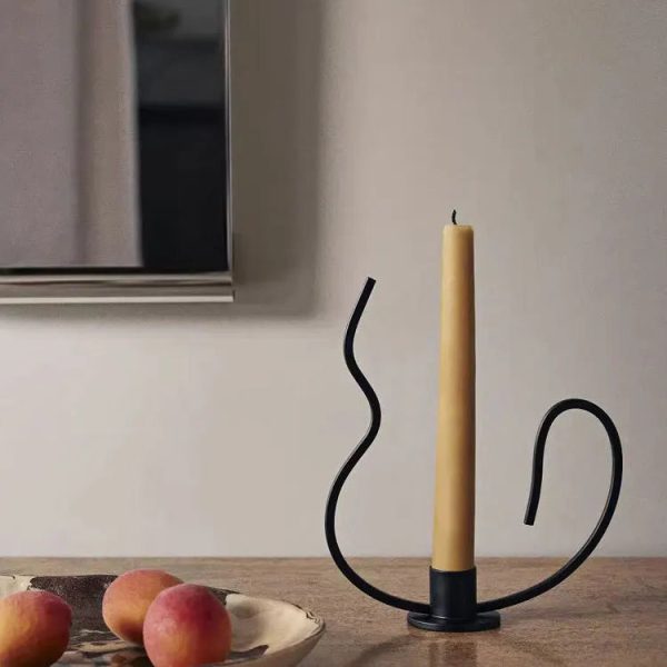 Chandelier Noir Minimaliste en métal forgé