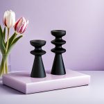 Bougeoir Noir design contemporain, parfait pour la décoration