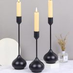 Ensemble de 3 bougeoirs en métal élégant